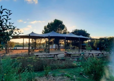atardecer con tensocarpa mejorando el paisaje