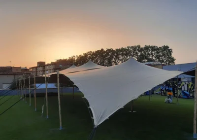 atardecer terraza carpa tensada