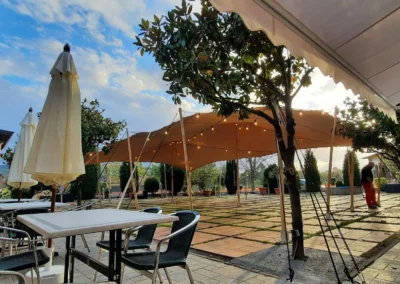 carpa permanente interior con luces
