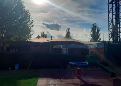 Exterior de carpa beduina en finca privada